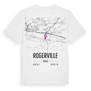 Rogerville karta t-shirt – ekologisk bomull t-shirt från Pinshirt