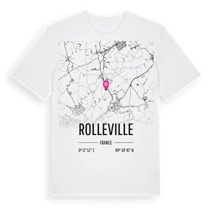 Rolleville karta t-shirt – ekologisk bomull t-shirt från Pinshirt