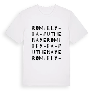 Romilly-la-Puthenaye ordlek t-shirt – ekologisk bomull t-shirt från Pinshirt