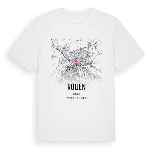 Rouen karta t-shirt – ekologisk bomull t-shirt från Pinshirt