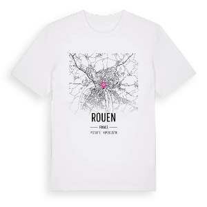 Rouen karta t-shirt – ekologisk bomull t-shirt från Pinshirt
