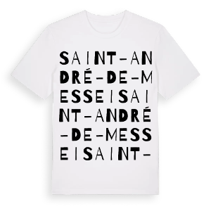 Saint-André-de-Messei ordlek t-shirt – ekologisk bomull t-shirt från Pinshirt