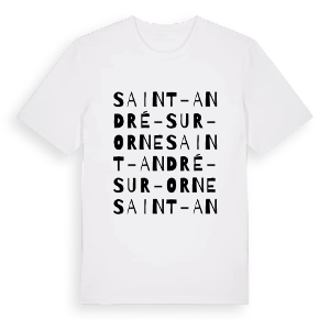 Saint-André-sur-Orne ordlek t-shirt – ekologisk bomull t-shirt från Pinshirt