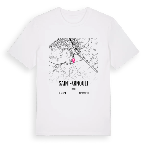 Saint-Arnoult karta t-shirt – ekologisk bomull t-shirt från Pinshirt
