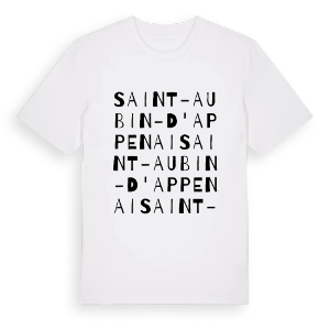 Saint-Aubin-d'Appenai ordlek t-shirt – ekologisk bomull t-shirt från Pinshirt