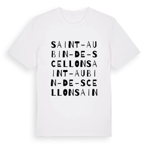 Saint-Aubin-de-Scellon ordlek t-shirt – ekologisk bomull t-shirt från Pinshirt