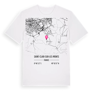 Saint-Clair-sur-les-Monts karta t-shirt – ekologisk bomull t-shirt från Pinshirt