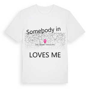 Någon i Saint-Clément-Rancoudray älskar mig t-shirt – ekologisk bomull t-shirt från Pinshirt
