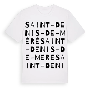 Saint-Denis-de-Méré ordlek t-shirt – ekologisk bomull t-shirt från Pinshirt