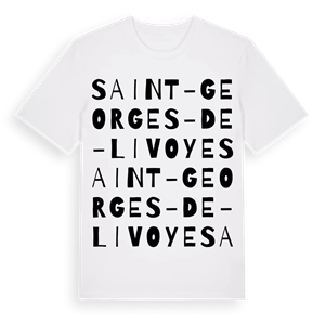 Saint-Georges-de-Livoye ordlek t-shirt – ekologisk bomull t-shirt från Pinshirt