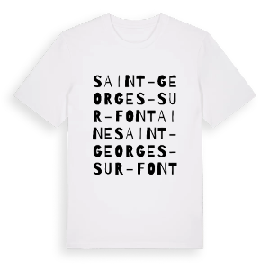 Saint-Georges-sur-Fontaine ordlek t-shirt – ekologisk bomull t-shirt från PinShirt