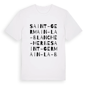 Saint-Germain-la-Blanche-Herbe ordlek t-shirt – ekologisk bomull t-shirt från Pinshirt
