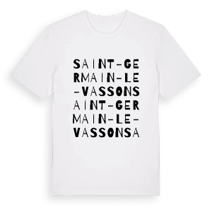 Saint-Germain-le-Vasson ordlek t-shirt – ekologisk bomull t-shirt från Pinshirt