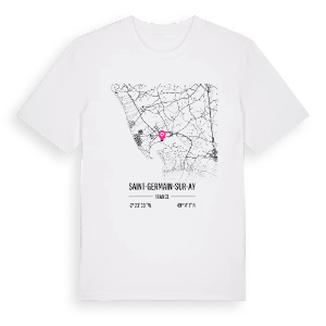 Saint-Germain-sur-Ay karta t-shirt – ekologisk bomull t-shirt från Pinshirt