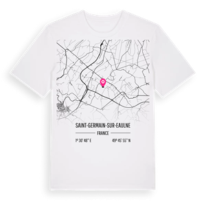 Saint-Germain-sur-Eaulne karta t-shirt – ekologisk bomull t-shirt från Pinshirt