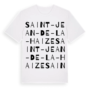 Saint-Jean-de-la-Haize ordlek t-shirt – ekologisk bomull t-shirt från Pinshirt