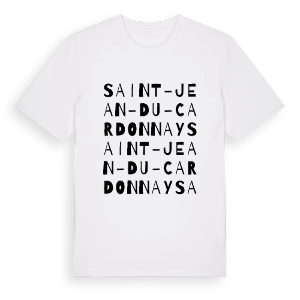Saint-Jean-du-Cardonnay ordlek t-shirt – ekologisk bomull t-shirt från PinShirt