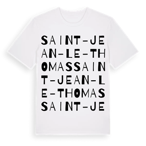 Saint-Jean-le-Thomas ordlek t-shirt – ekologisk bomull t-shirt från Pinshirt