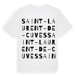 Saint-Laurent-de-Cuves ordlek t-shirt – ekologisk bomull t-shirt från Pinshirt
