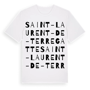 Saint-Laurent-de-Terregatte ordlek t-shirt – ekologisk bomull t-shirt från Pinshirt