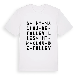 Saint-Maclou-de-Folleville ordlek t-shirt – ekologisk bomull t-shirt från Pinshirt