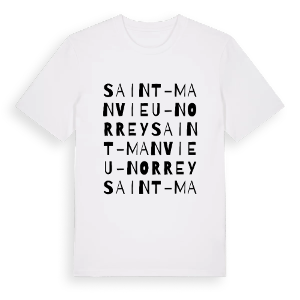 Saint-Manvieu-Norrey ordlek t-shirt – ekologisk bomull t-shirt från Pinshirt