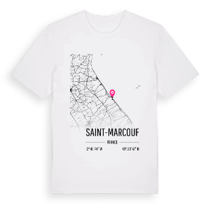 Saint-Marcouf karta t-shirt – ekologisk bomull t-shirt från Pinshirt