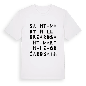 Saint-Martin-le-Gréard ordlek t-shirt – ekologisk bomull t-shirt från Pinshirt