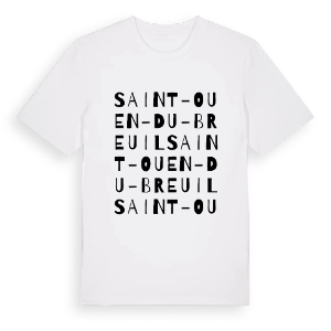 Saint-Ouen-du-Breuil ordlek t-shirt – ekologisk bomull t-shirt från Pinshirt
