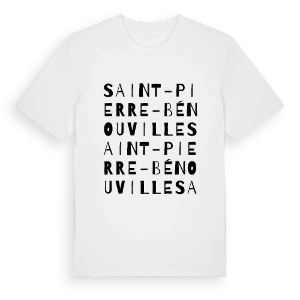 Saint-Pierre-Bénouville ordlek t-shirt – ekologisk bomull t-shirt från Pinshirt