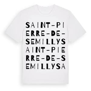 Saint-Pierre-de-Semilly ordlek t-shirt – ekologisk bomull t-shirt från Pinshirt