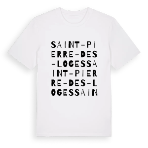 Saint-Pierre-des-Loges ordlek t-shirt – ekologisk bomull t-shirt från Pinshirt