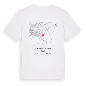 Saint-Pierre-lès-Elbeuf karta t-shirt – ekologisk bomull t-shirt från Pinshirt