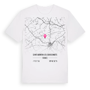 Saint-Quentin-les-Chardonnets karta t-shirt – ekologisk bomull t-shirt från Pinshirt