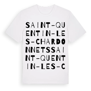 Saint-Quentin-les-Chardonnets ordlek t-shirt – ekologisk bomull t-shirt från Pinshirt