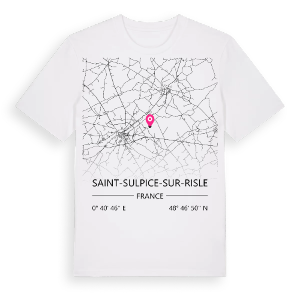 Saint-Sulpice-sur-Risle karta t-shirt – ekologisk bomull t-shirt från Pinshirt