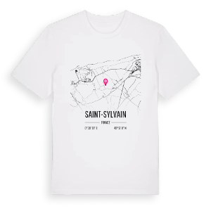 Saint-Sylvain karta t-shirt – ekologisk bomull t-shirt från Pinshirt