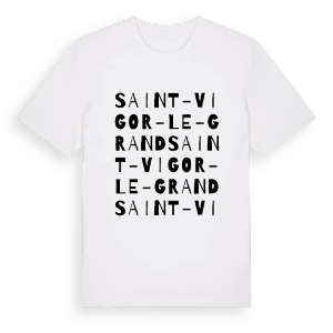 Saint-Vigor-le-Grand ordlek t-shirt – ekologisk bomull t-shirt från Pinshirt