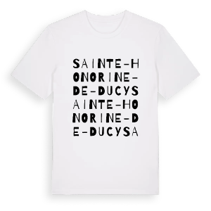Sainte-Honorine-de-Ducy ordlek t-shirt – ekologisk bomull t-shirt från Pinshirt