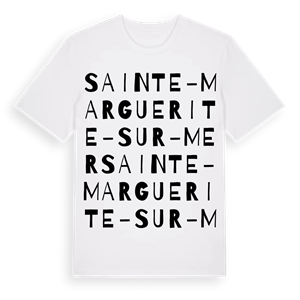 Sainte-Marguerite-sur-Mer ordlek t-shirt – ekologisk bomull t-shirt från Pinshirt