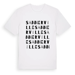 Sannerville ordlek t-shirt – ekologisk bomull t-shirt från Pinshirt