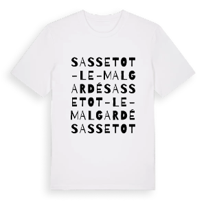 Sassetot-le-Malgardé ordlek t-shirt – ekologisk bomull t-shirt från Pinshirt