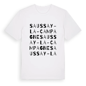 Saussay-la-Campagne ordlek t-shirt – ekologisk bomull t-shirt från Pinshirt