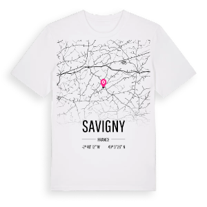 Savigny karta t-shirt – ekologisk bomull t-shirt från Pinshirt