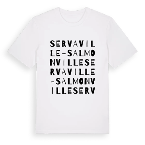 Servaville-Salmonville ordlek t-shirt – ekologisk bomull t-shirt från Pinshirt