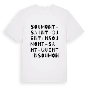 Soumont-Saint-Quentin ordlek t-shirt – ekologisk bomull t-shirt från Pinshirt