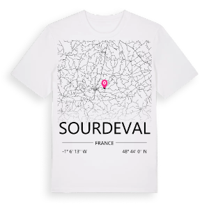 Sourdeval karta t-shirt – ekologisk bomull t-shirt från Pinshirt