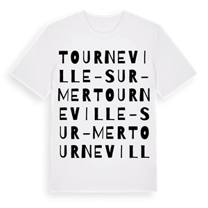 Tourneville-sur-Mer ordlek t-shirt – ekologisk bomull t-shirt från Pinshirt