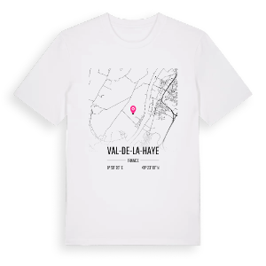 Val-de-la-Haye karta t-shirt – ekologisk bomull t-shirt från Pinshirt