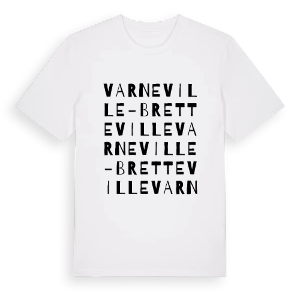 Varneville-Bretteville ordlek t-shirt – ekologisk bomull t-shirt från Pinshirt